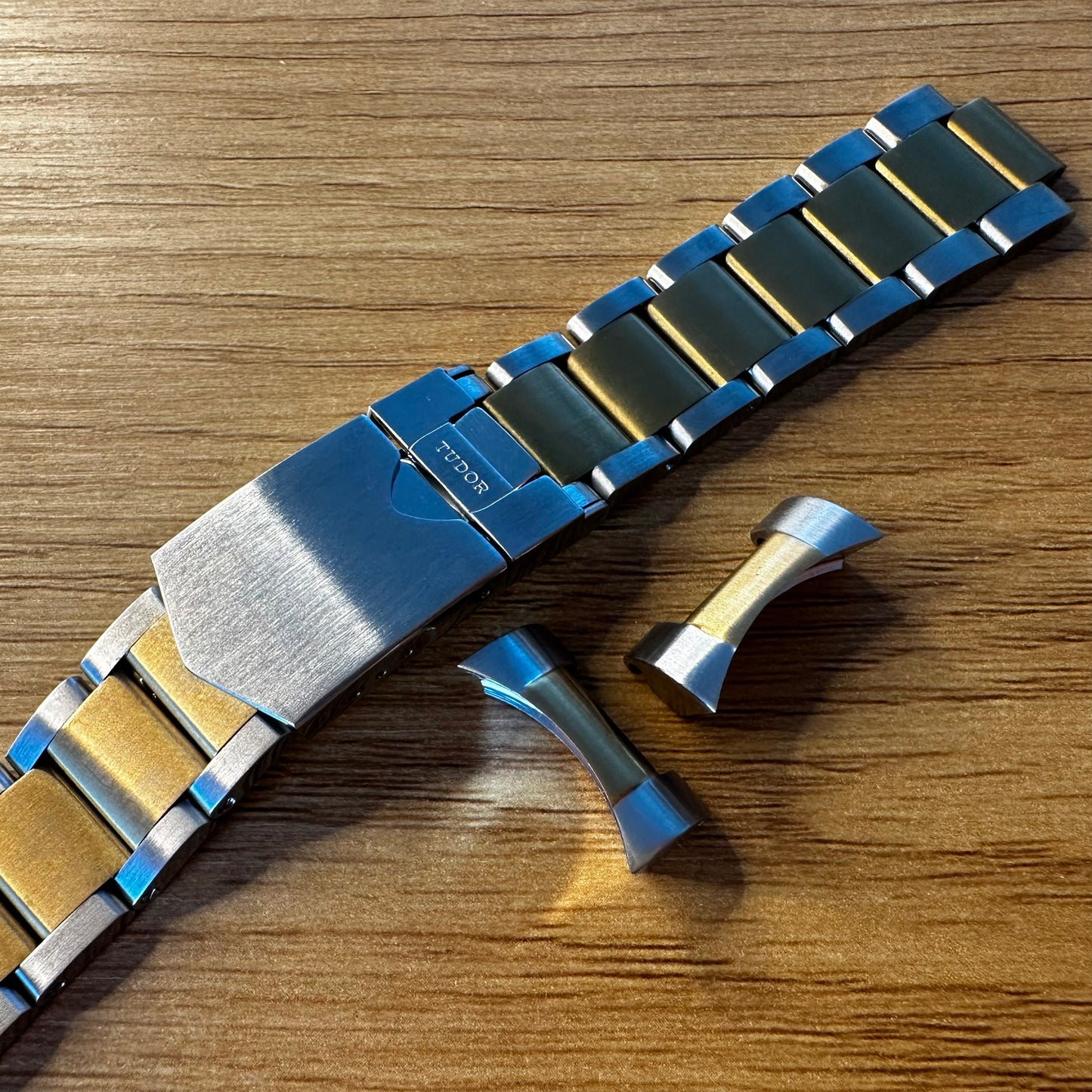 Gold and Silver Tudor Black Bay Strap