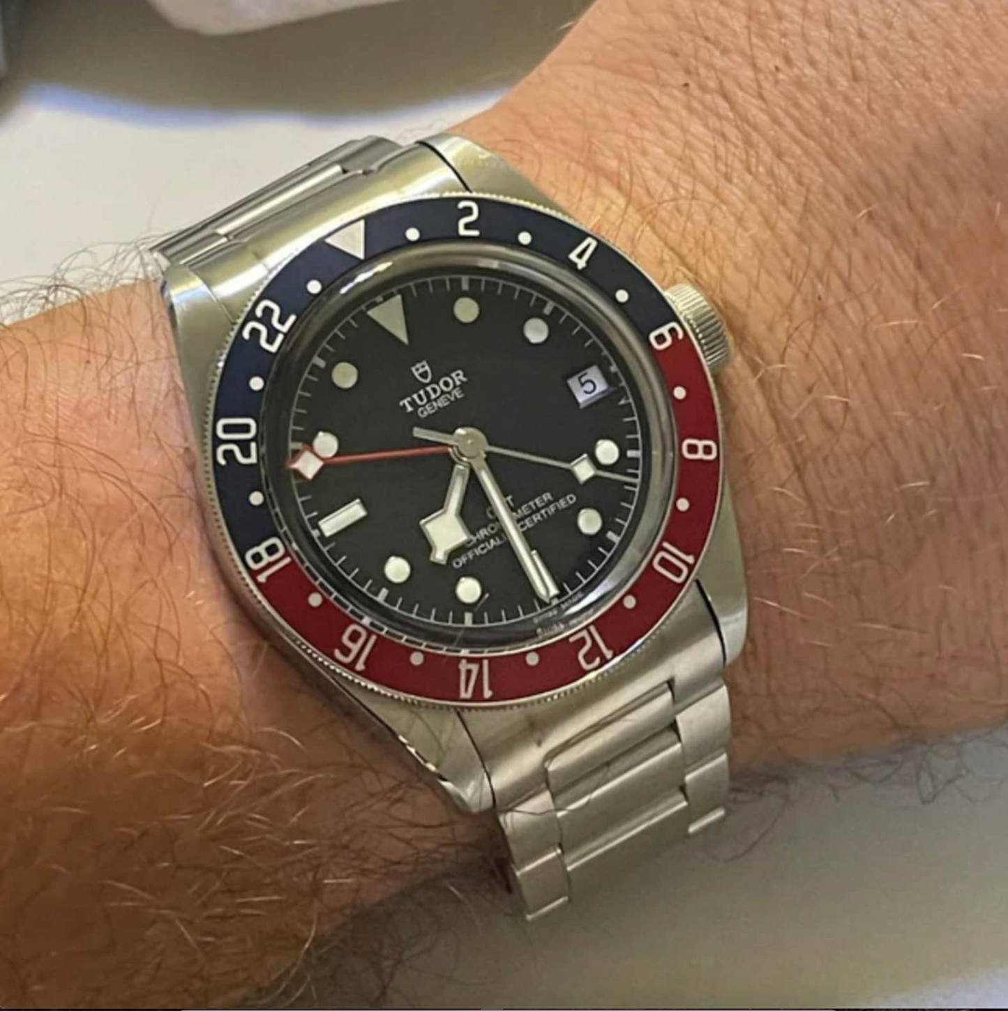 22mm Curved Tudor Oyster Stainless Steel Deployment Heritage Black Bay Bracelet Strap 316L Silver Gold Band Tudor Chrono Watch w/End Links