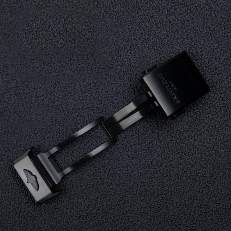 Clasp For Breitling 20MM Stainless Steel Silver / Black Deployment Clasp Buckle For Breitling Watches 20mm