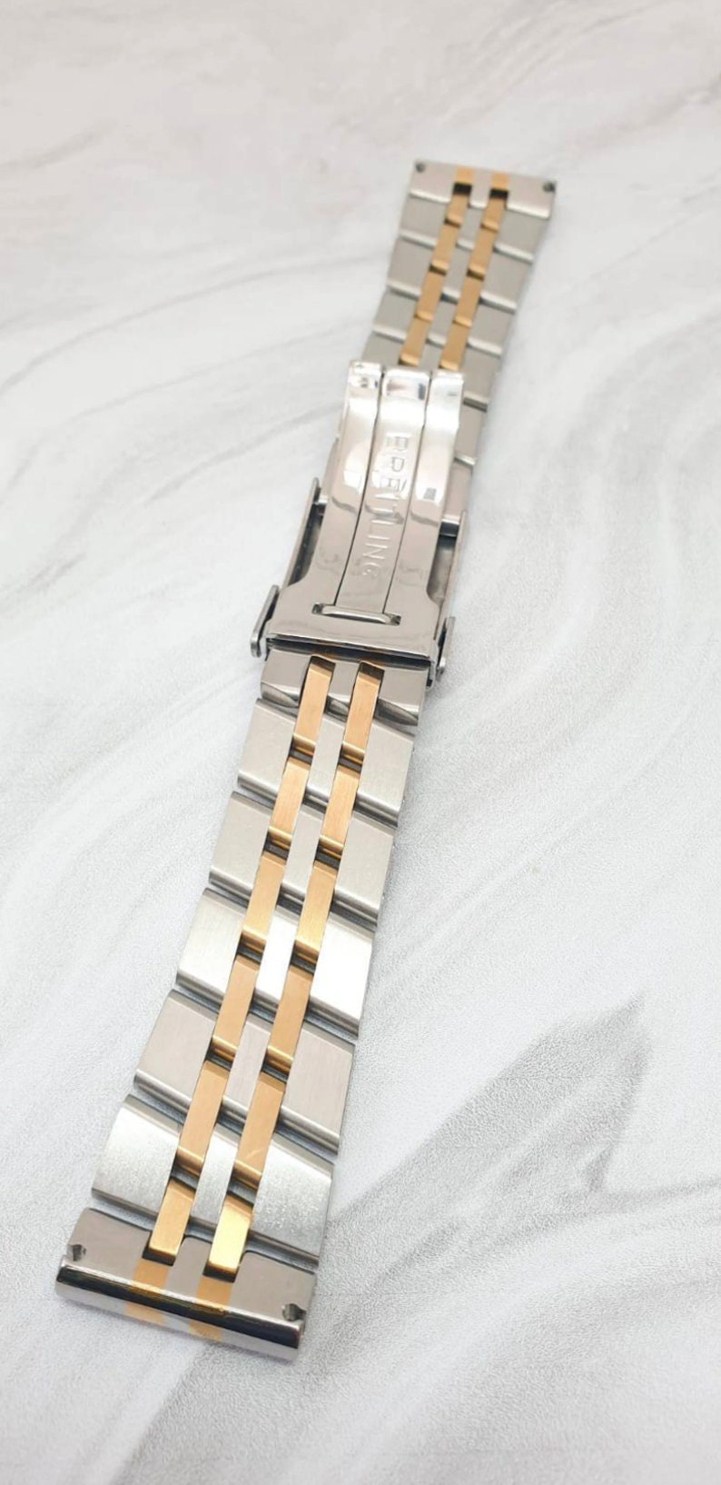18mm/20mm/22mm/24mm Band For Breitling 316L Stainless Steel Jubilee Strap With Steel Flip Lock Deployment Buckle