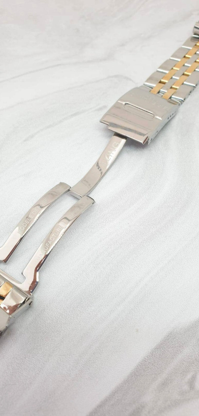 18mm/20mm/22mm/24mm Band For Breitling 316L Stainless Steel Jubilee Strap With Steel Flip Lock Deployment Buckle