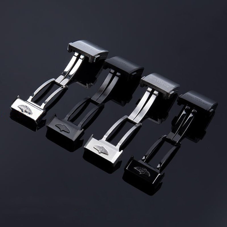 Clasp For Breitling 20MM Stainless Steel Silver / Black Deployment Clasp Buckle For Breitling Watches 20mm