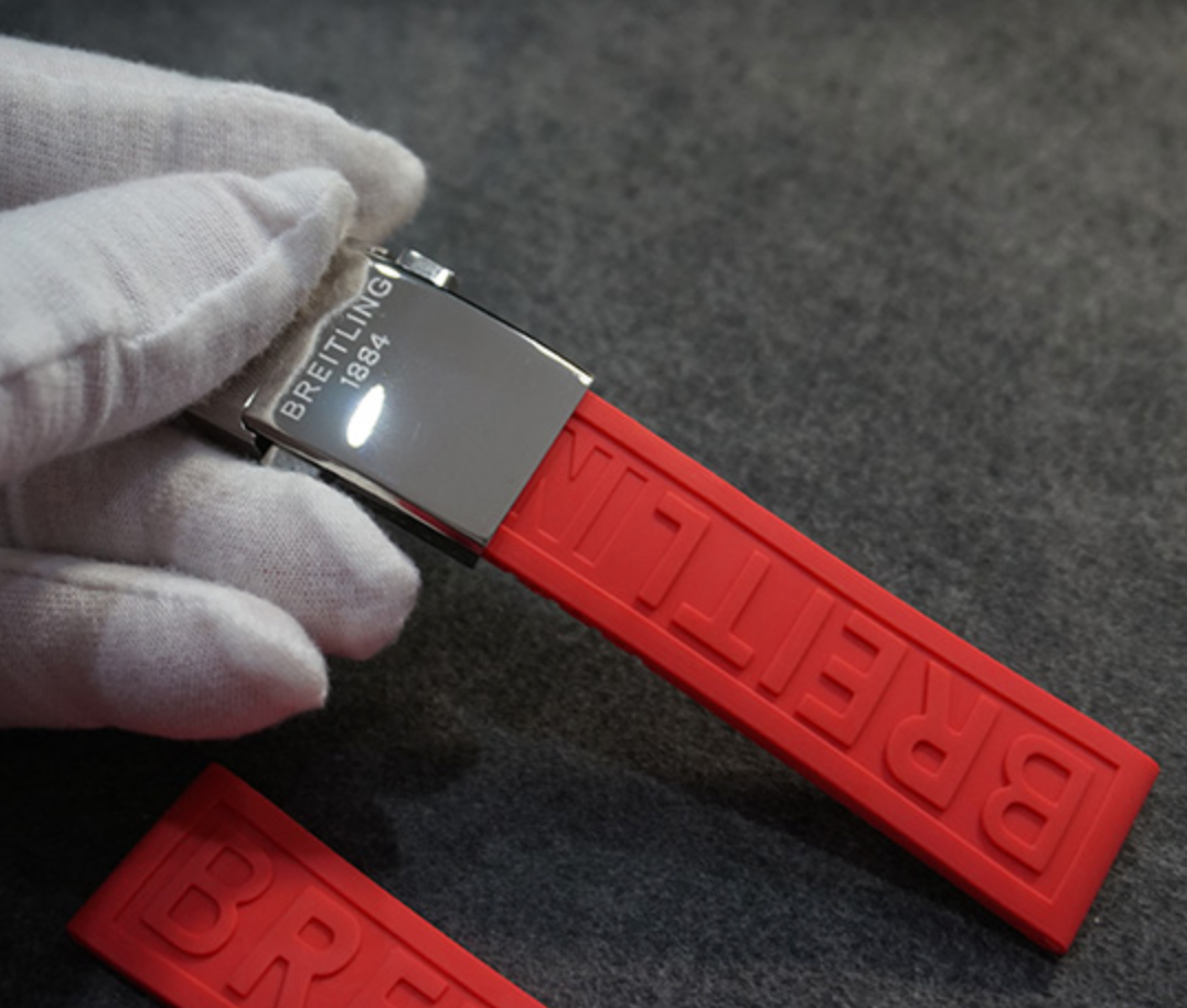 22mm 20mm Red rubber Breitling 157s Band