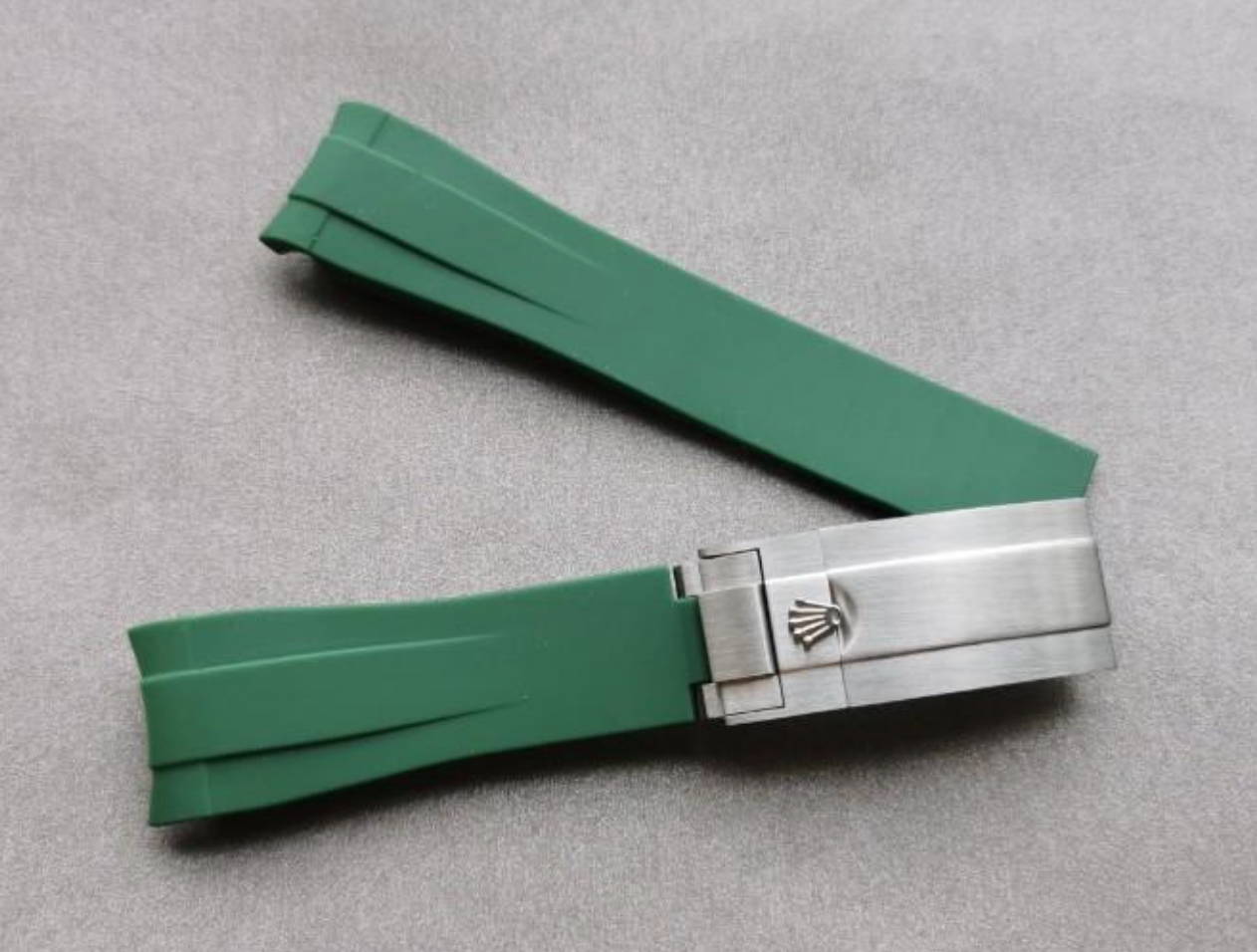 Green 20mm Rolex Rubber B replacement strap