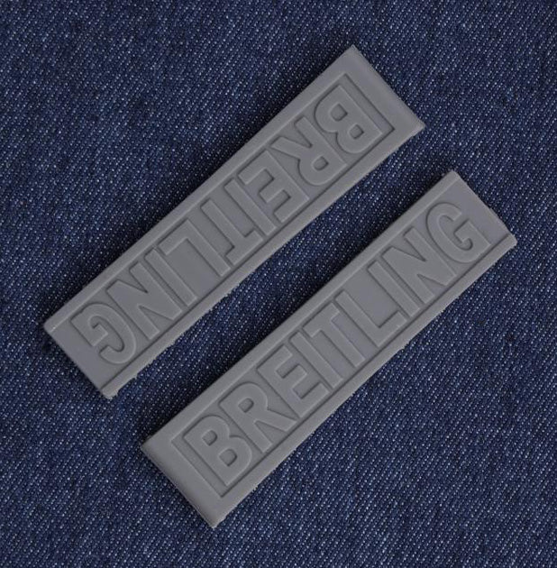 22mm Grey Rubber strap for Breitling