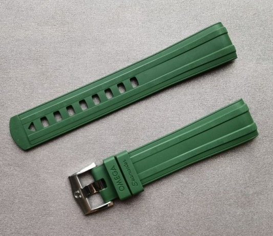 Olive Green Rubber Band For Omega Seamster/MoonSwatch/Speedmaster
