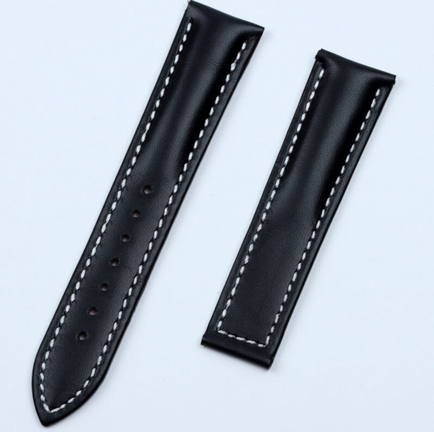 20mm Leather For Omega Strap/Bracelet Seamaster 300 AT150 AQUA TERRA 150 Brown Black Leather Omega 20mm Strap band with Deployment Clasp