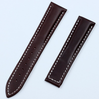 20mm Leather For Omega Strap/Bracelet Seamaster 300 AT150 AQUA TERRA 150 Brown Black Leather Omega 20mm Strap band with Deployment Clasp