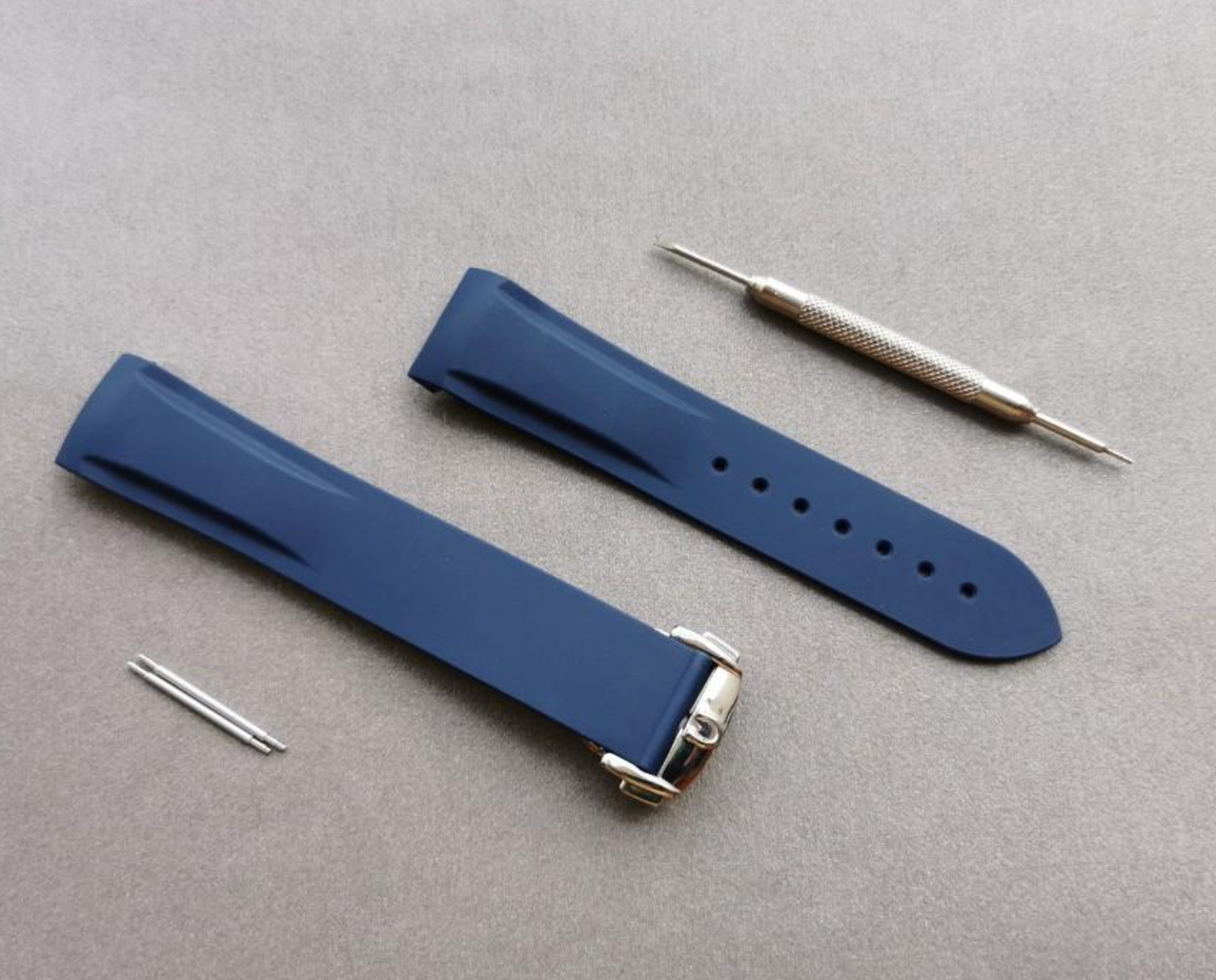 Dark Blue Rubber Omega Seamaster Strap