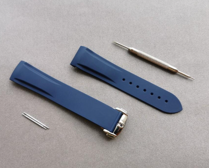 Dark Blue Rubber Omega Seamaster Strap