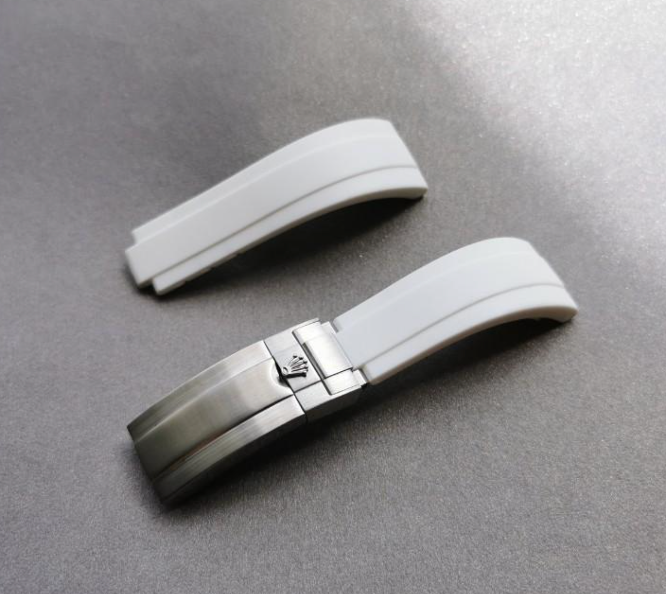 21mm White Oysterflex Rolex Datejust 41 Rubber strap