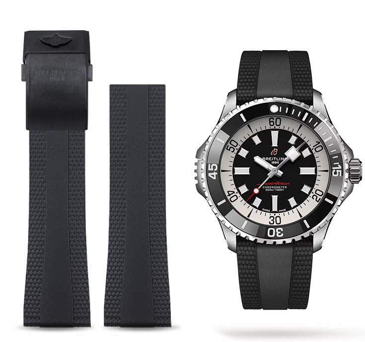 22mm Black Breitling Strap for SuperOcean Black Dial and Endurance Pro watches