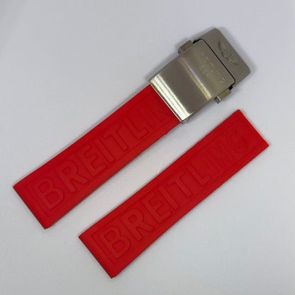 Red Rubber Breitling strap 24mm 20mm