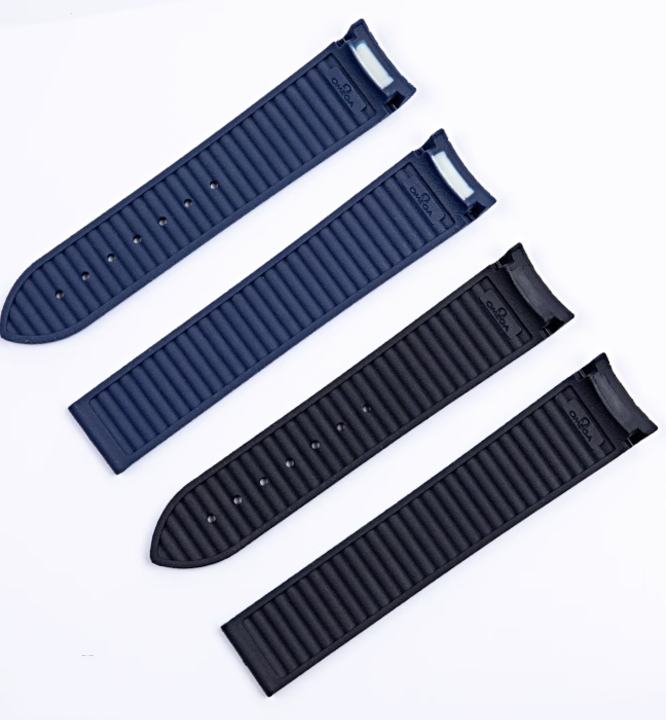 Omega Black and Blue Rubber strap