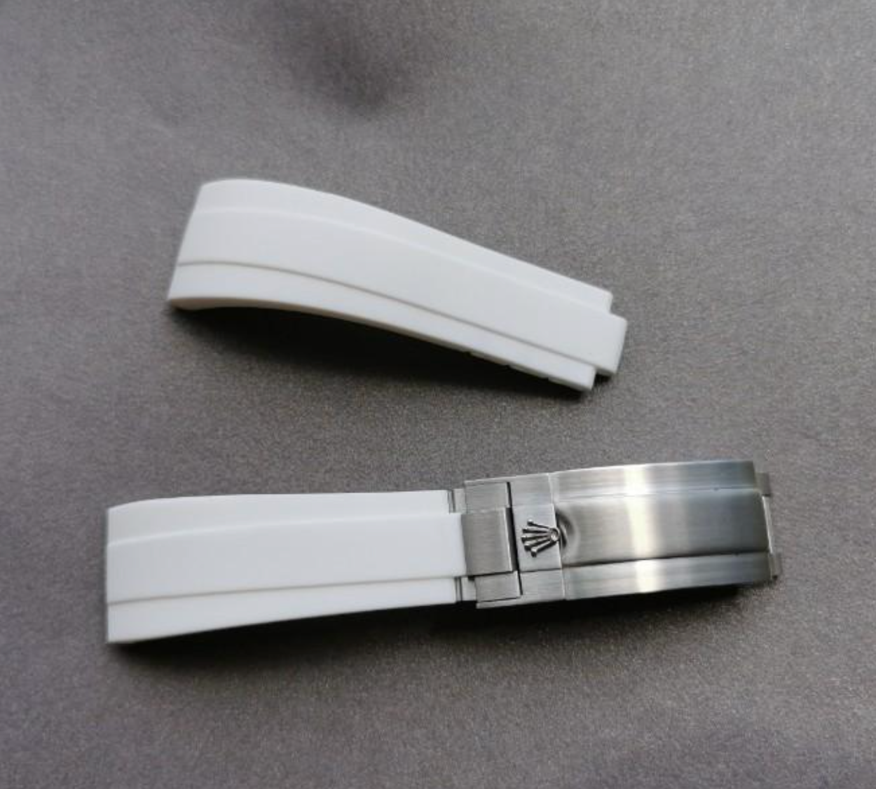 Replacement White Oysterflex strap for Datejust with Deployment clasp