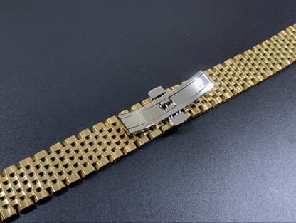 Gold Longines Bracelet Replacement 18mm Steel Strap – STRAPVERS Gold Longines Bracelet Replacement 18mm Steel Strap – STRAPVERS