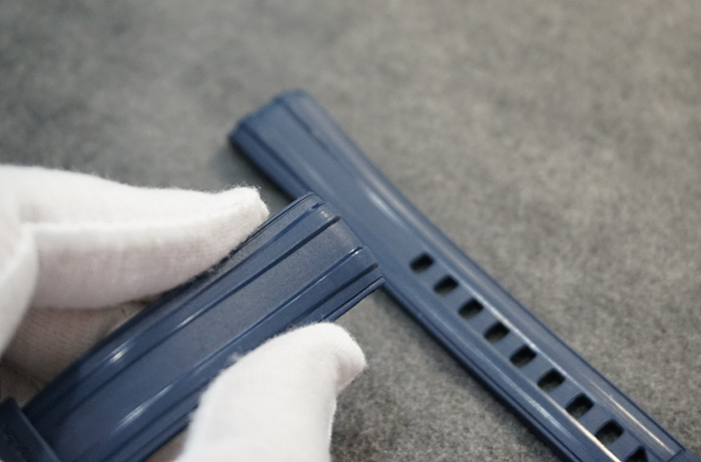 Blue 20mm Rubber Strap for Omega Seamaster 300 & MoonSwatch With Stainless Steel pin buckle