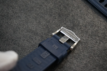 Blue 20mm Rubber Strap for Omega Seamaster 300 & MoonSwatch With Stainless Steel pin buckle