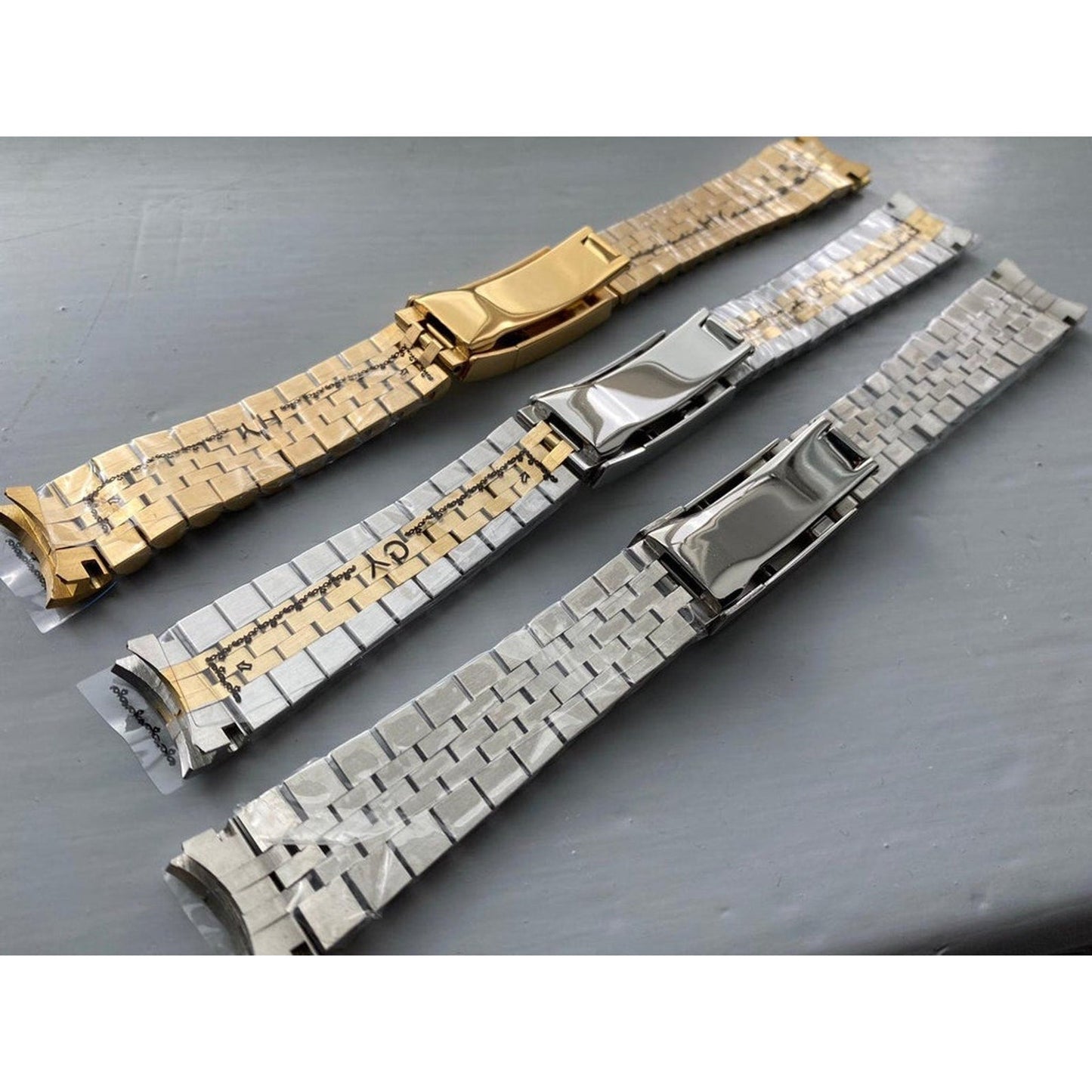 21MM Silver Gold Jubilee Watch Strap Band Oyster Clasp Bracelet For Rolex Stainless Solid Link Daytona, Submariner, Datejust, Yachtmaster