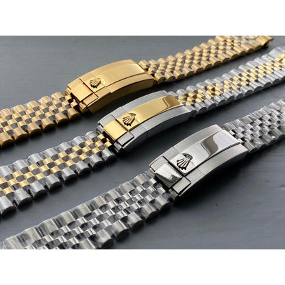 21MM Silver Gold Jubilee Watch Strap Band Oyster Clasp Bracelet For Rolex Stainless Solid Link Daytona, Submariner, Datejust, Yachtmaster