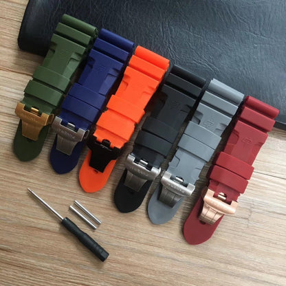 24mm 26mm Panerai Rubber Strap and Deployment Clasp Buckle