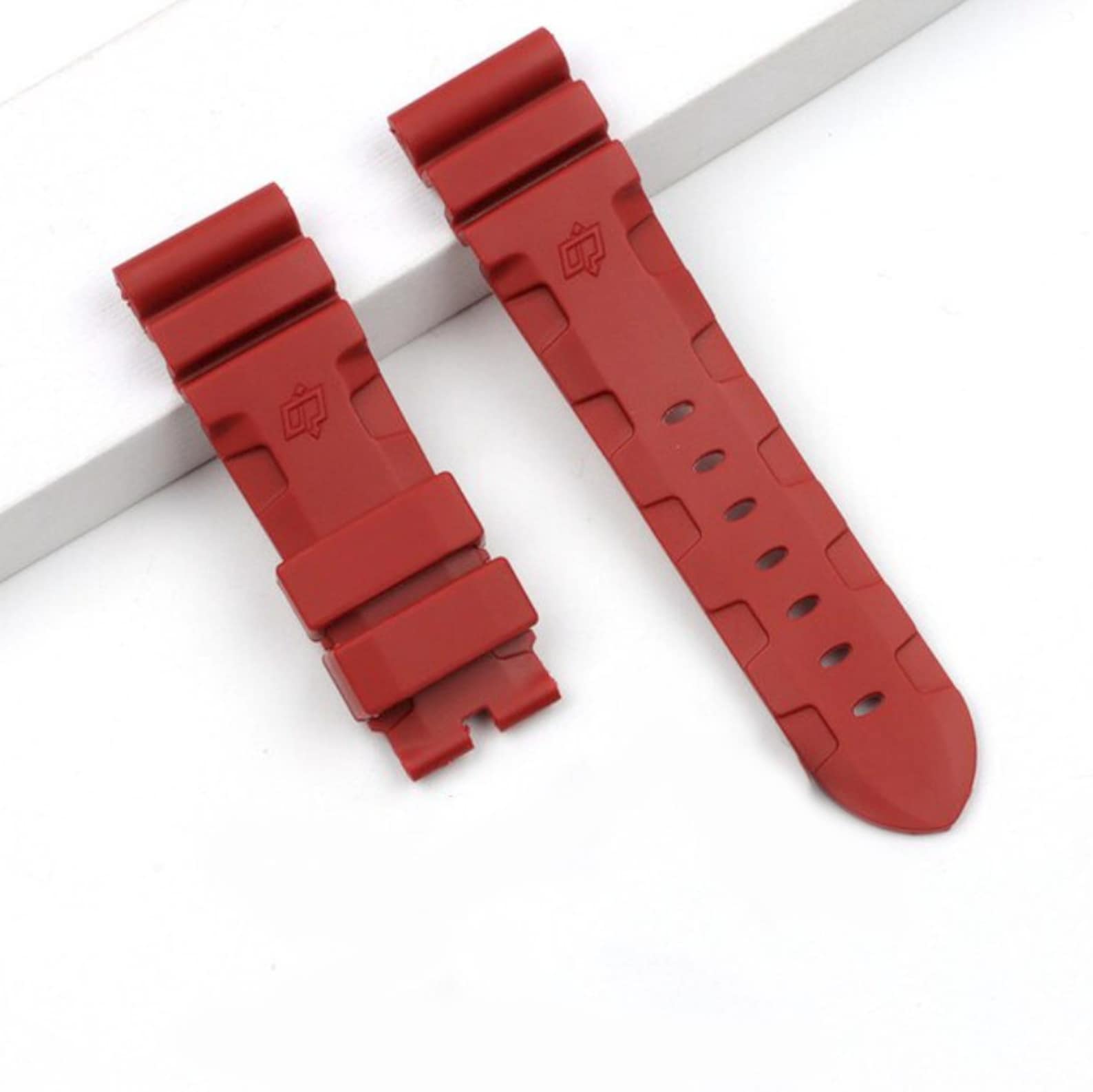 24mm Red Panerai Rubber Strap Bracelet