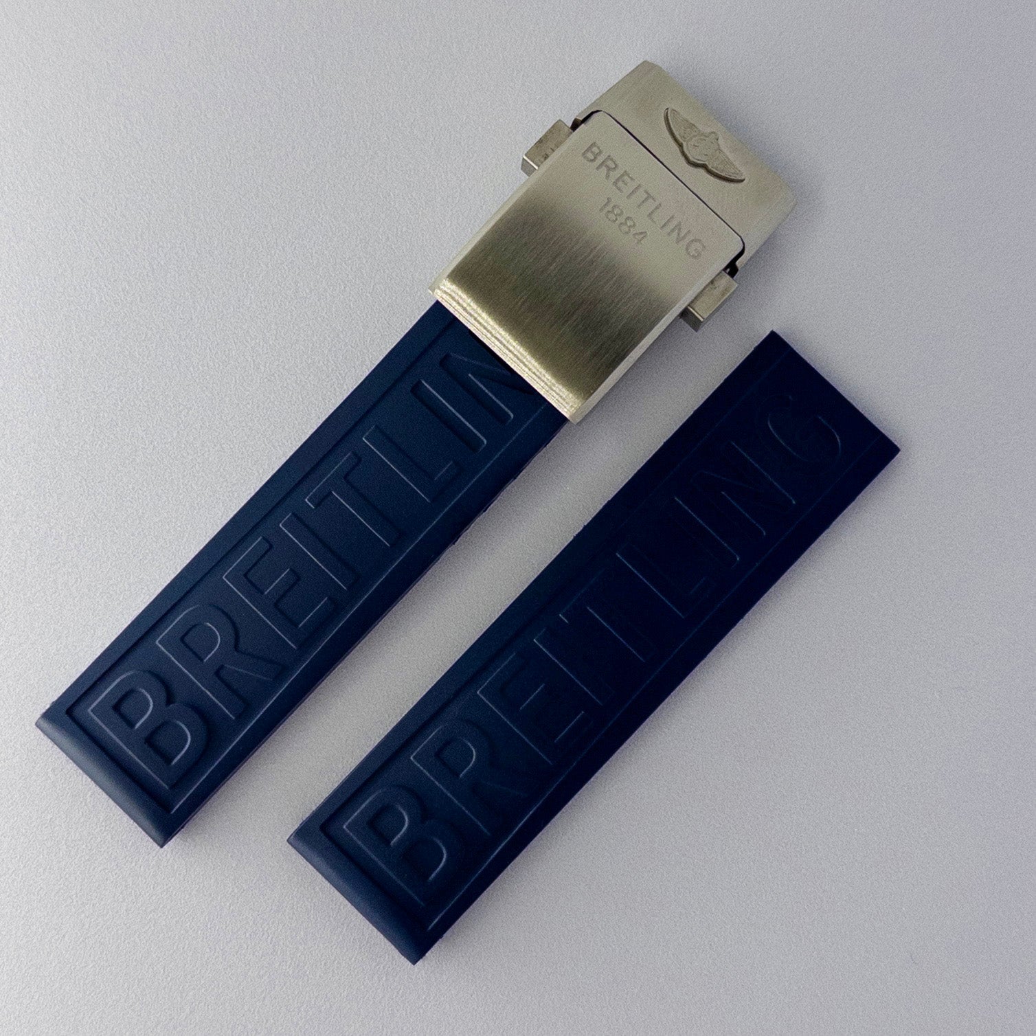 Breitling Dark Blue Rubber Strap, Band 20mm / 22mm / 24mm
