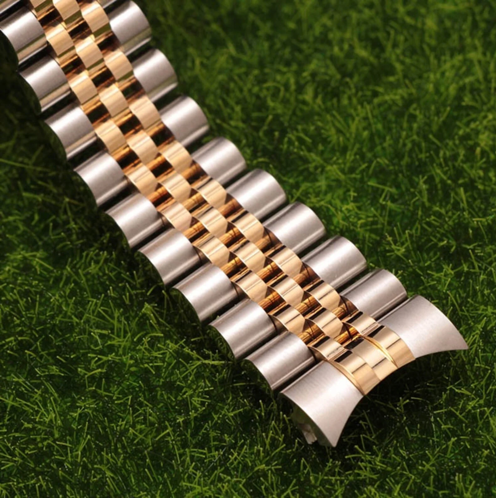 Gold and Silver Rolex solid strap