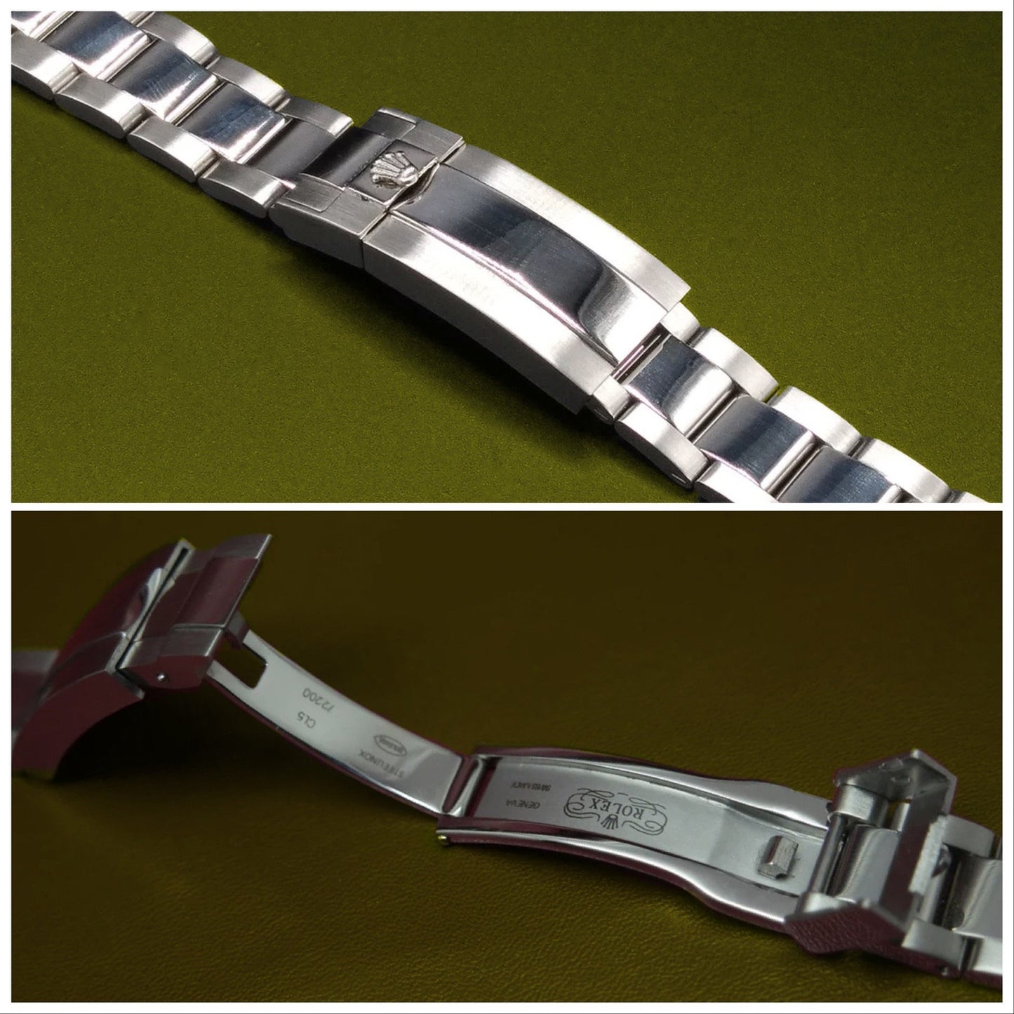 20mm Rolex Oyster Watch Band Bracelet Daytona, Submariner, Explorer II, Datejust GMT Master, Yachtmaster Flip Lock Stainless Steel