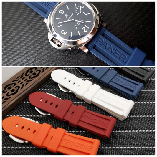22MM Panerai Officine Rubber Watch Band Strap Bracelet with Buckle Diver Strap For Luminor PAM Watch Replacement Band With Buckle Clasp