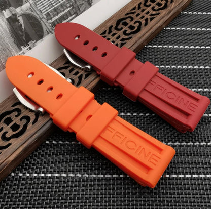 22MM Panerai Officine Rubber Watch Band Strap Bracelet with Buckle Diver Strap For Luminor PAM Watch Replacement Band With Buckle Clasp