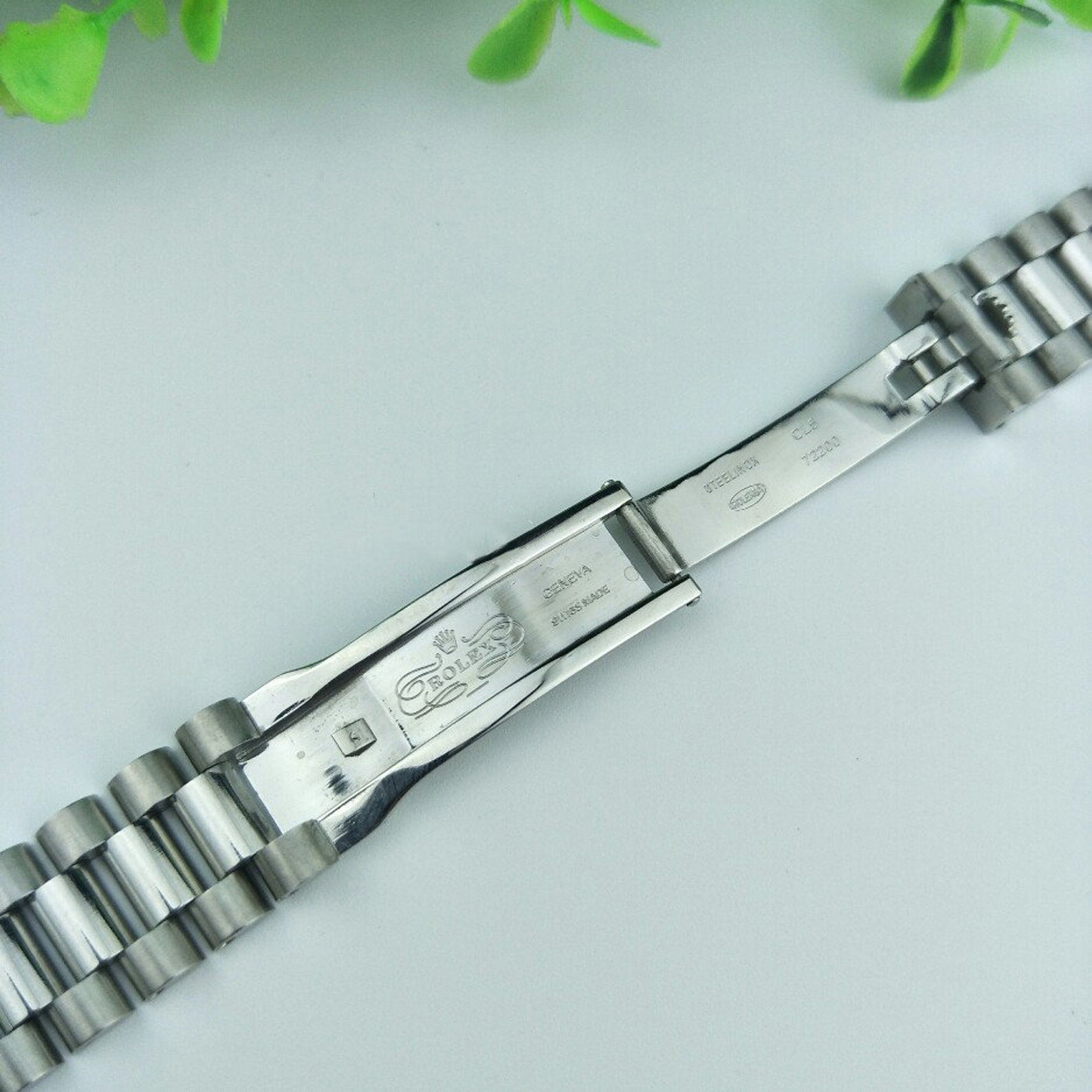 Metal Steel Jubilee Style Two Tone Replacement Curved End Watch Band #7005