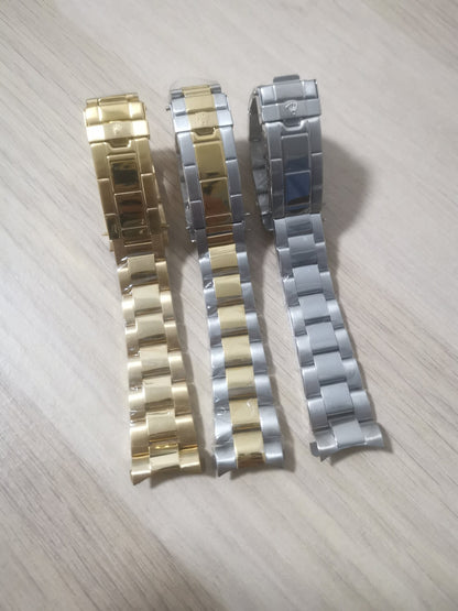 20mm Rolex Oyster Watch Band Bracelet For Submariner, Yachtmaster with Deployment Clasp Lock Stainless Steel Gold, Silver