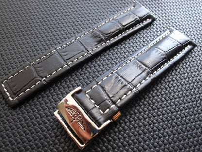 22mm/24mm/20mm Leather Strap Band for Breitling Watch Bracelet With Deployment Clasp Buckle Breitling Navitimer Night Mission Exospace
