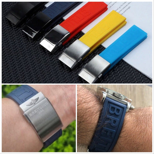 Rubber Strap For Breitling Watch Replacement Band Bracelet