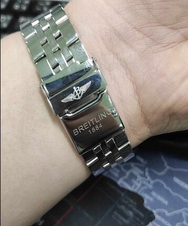 22mm 24mm 20mm Band For Breitling Chronomat Crosswind 316L Stainless Steel Jubilee Strap Bracelet With Steel Deployment Buckle