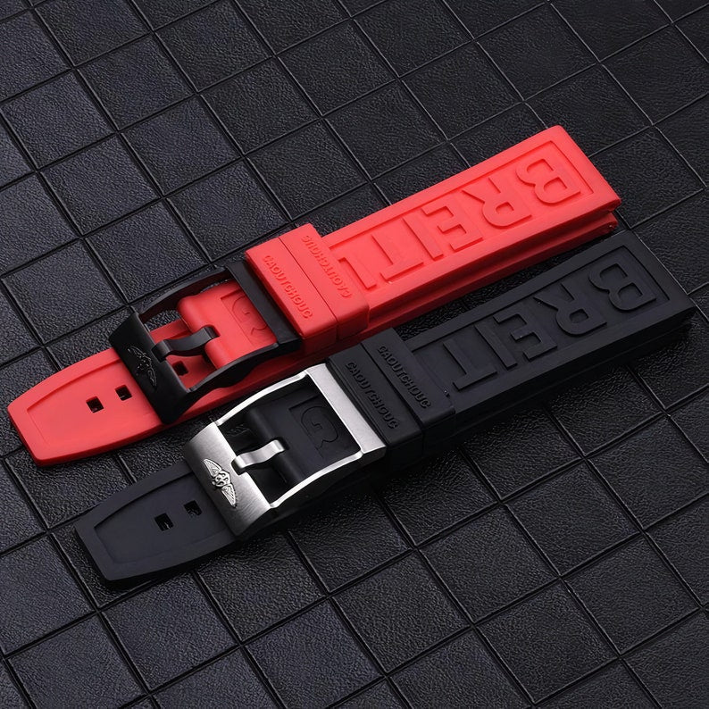20mm/22mm/24mm For Breitling High Quality Replacement Rubber Strap, Black,Blue,Yellow,Red band For Breitling Watch With Buckle breitl