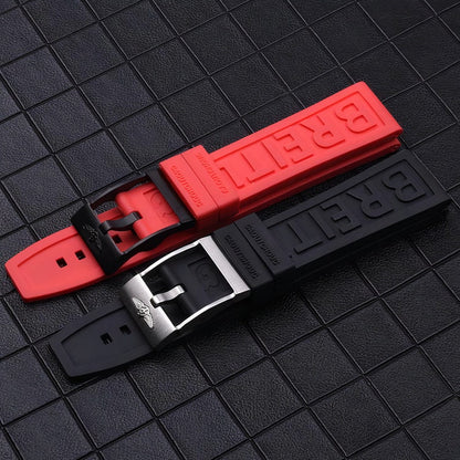 20mm/22mm/24mm For Breitling High Quality Replacement Rubber Strap, Black,Blue,Yellow,Red band For Breitling Watch With Buckle breitl