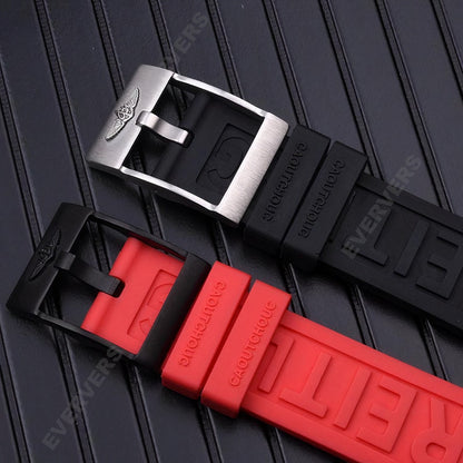 20mm/22mm/24mm For Breitling High Quality Replacement Rubber Strap, Black,Blue,Yellow,Red band For Breitling Watch With Buckle breitl