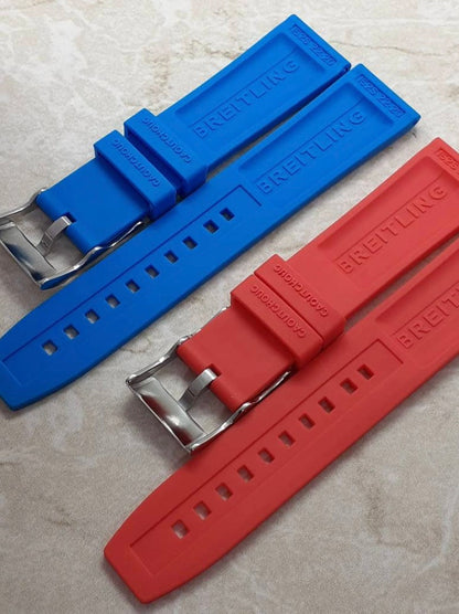 20mm/22mm/24mm For Breitling High Quality Replacement Rubber Strap, Black,Blue,Yellow,Red band For Breitling Watch With Buckle breitl