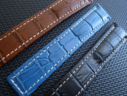 22mm/24mm/20mm Leather Strap Band for Breitling Watch Bracelet With Deployment Clasp Buckle Breitling Navitimer Night Mission Exospace