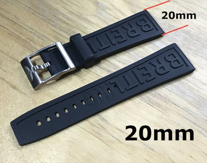 20mm/22mm/24mm BAND STRAP For Breitling High Quality Replacement Rubber Silicone Strap,Black band For Breitling Watch With Buckle breitl