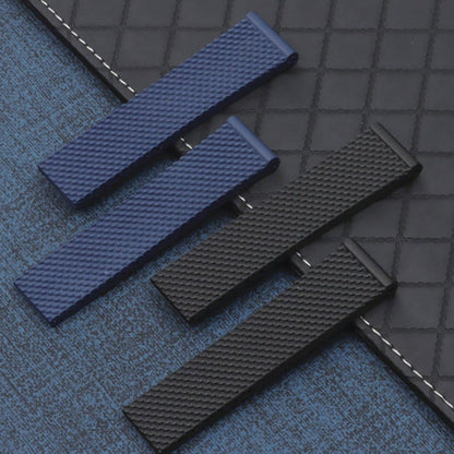 New 24/22 x 20mm BAND STRAP For Breitling High Quality Replacement Silicone Strap,Black and Blue band For Breitling Watch With Buckle breitl