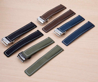 22mm Breitling Nylon BAND STRAP For Breitling High Quality Nylon Strap,Black,Blue,Green,Brown band For Breitl Watch With Steel Buckle