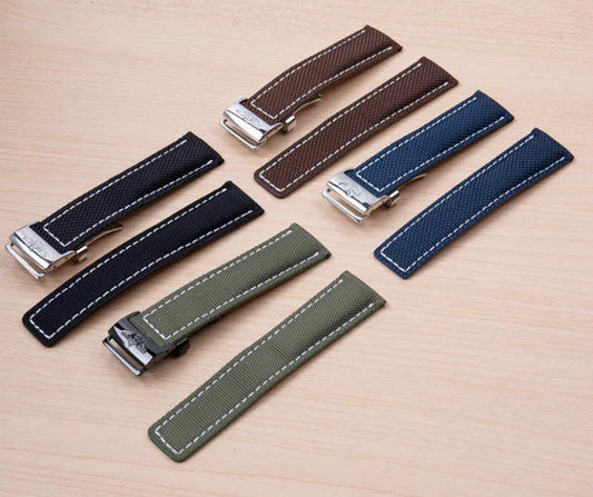 22mm Breitling Nylon BAND STRAP For Breitling High Quality Nylon Strap,Black,Blue,Green,Brown band For Breitl Watch With Steel Buckle