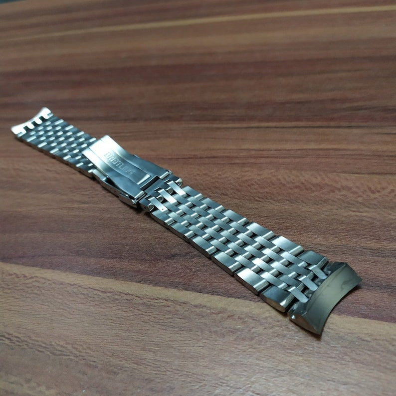 24mm Stainless steel Strap For Breitling Watch Band 316L Jubilee Strap Bracelet With Deployment Buckle For Breitl Navitimer