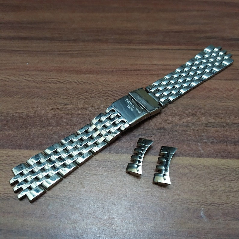 22mm Stainless steel Strap For Breitling Navitimer Breitling Band 316L Jubilee Strap Bracelet With Deployment Buckle For Breitl