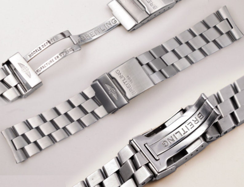 24mm Stainless Steel Breitling Bracelet Strap Band For Breitling Watch Strap With Breitl Folding Clasp/Buckle