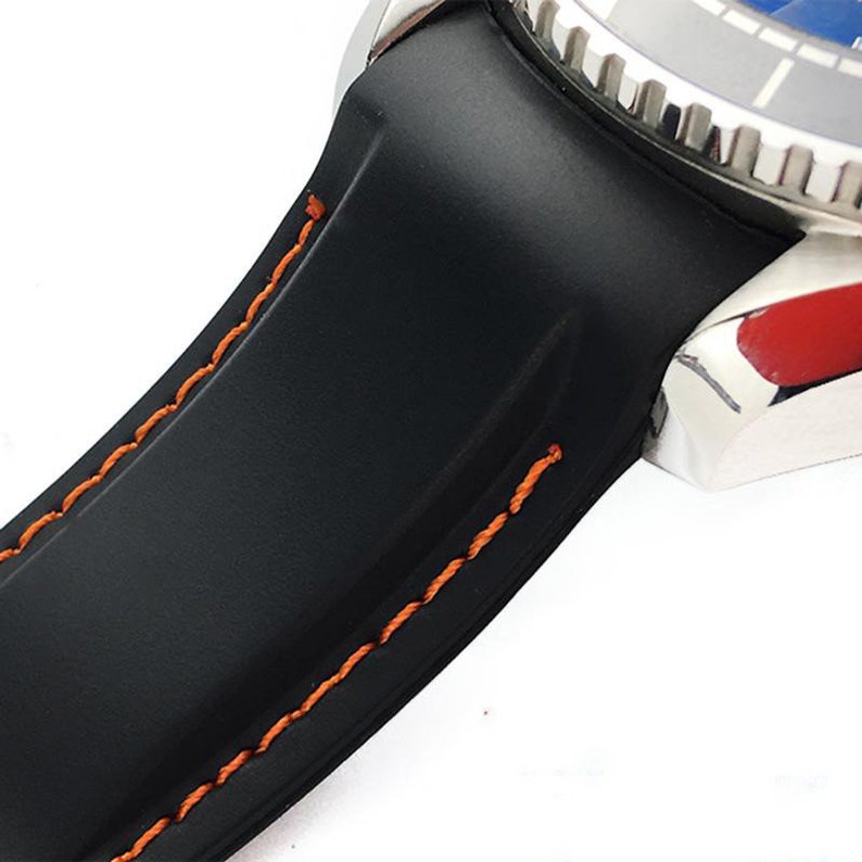 19MM 21MM For OMEGA Seamaster Planet Ocean, 007 Watches Silicone black blue orange and red Rubber Strap band with folding silver clasp