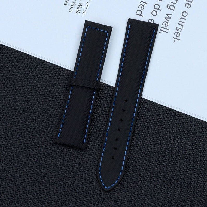 19mm,20mm 21mm,22mm Omega fabric leather bracelet tape band strap with clasp for omega Nylon watch band with Deployment Clasp Buckle